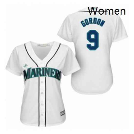 Womens Majestic Seattle Mariners 9 Dee Gordon Replica White Home Cool Base MLB Jersey